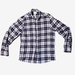 H&M Men's Purple and White Plaid Button-Down Shirt